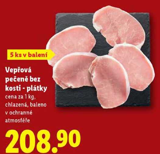 Vepřová pečeně bez kosti - plátky, cena za 1 kg