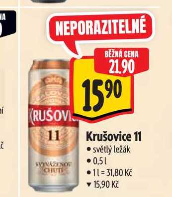 Krušovice 11 světlý ležák  0,5 l