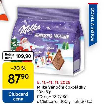 Milka Vánoční čokoládky, 10x 15 g