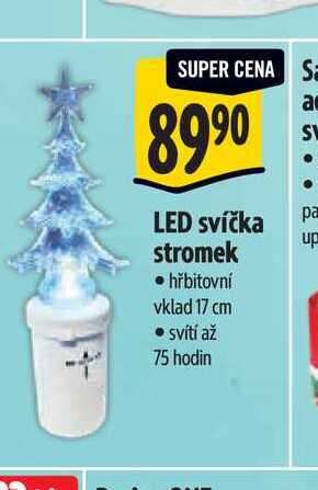 LED svíčka stromek 17 cm