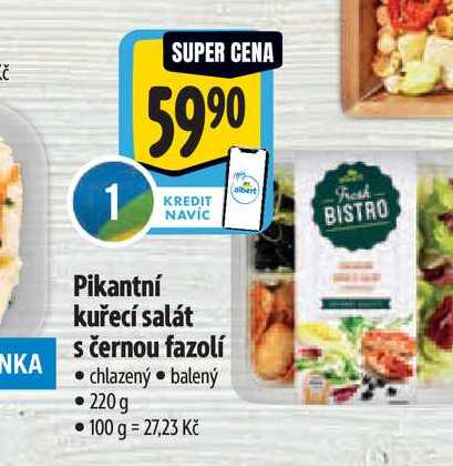 Pikantní kuřecí salát s černou fazolí 220 g