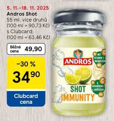 Andros Shot, 55 ml, více druhů