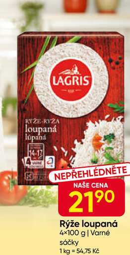 LAGRIS Rýže loupaná 4x100 g 