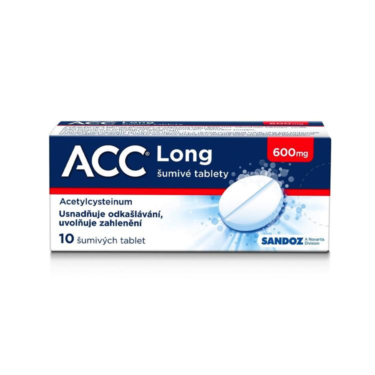 ACC® Long 600 mg 10 šumivých tablet na vlhký kašel, usnadňuje vykašlávání