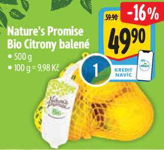 Nature's Promise Bio Citrony balené, 500 g 