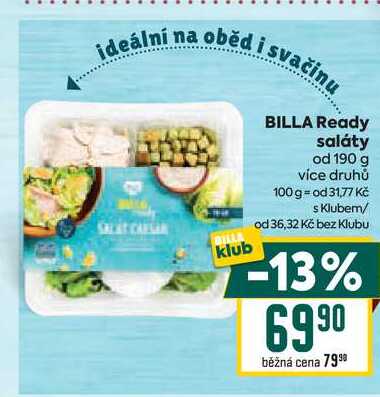 BILLA Ready saláty od 190 g
