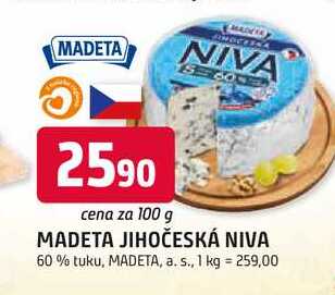 MADETA JIHOČESKÁ NIVA 60% tuku 100g