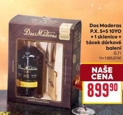 Dos Maderas P.X. 5+5 10YO +1 sklenice + tácek dárkové balení 0,7l