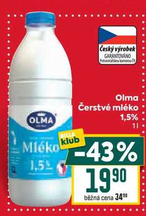 Olma Čerstvé mléko 1,5% 1l