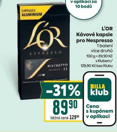 L'OR Kávové kapsle pro Nespresso 1 balení