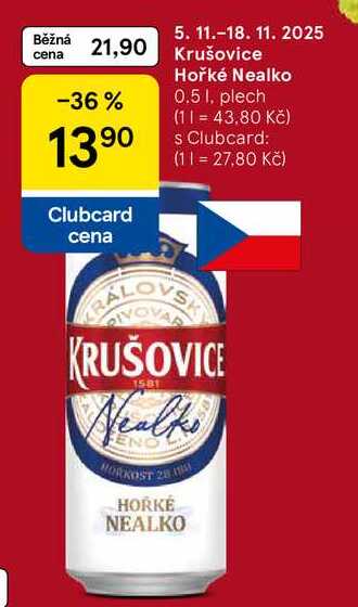 Krušovice Hořké Nealko, 0.5 l, plech