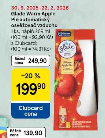 Glade Warm Apple Pie automatický osvěžovač vzduchu, 1 ks, náplň 269 ml  