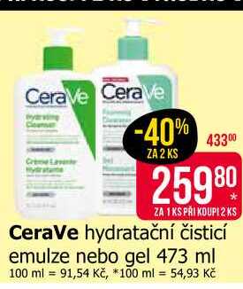 CeraVe hydratační čisticí emulze nebo gel 473 ml 