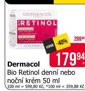 DERMACOL Bio Retinol denní nebo noční krém 50 ml