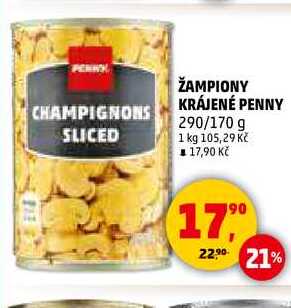 ŽAMPIONY KRÁJENÉ PENNY, 290/170 g