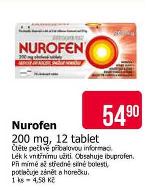 Nurofen 200 mg, 12 tablet