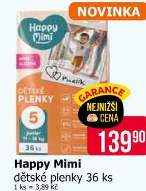 Happy Mimi dětské plenky 36 ks