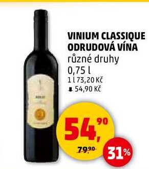 VINIUM CLASSIQUE ODRUDOVÁ VÍNA, 0,75 l