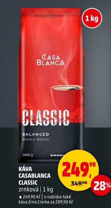 KÁVA CASABLANCA CLASSIC zrnková, 1 kg