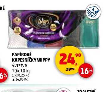 PAPÍROVÉ KAPESNÍČKY WIPPY 4vrstvé, 10x 10 ks