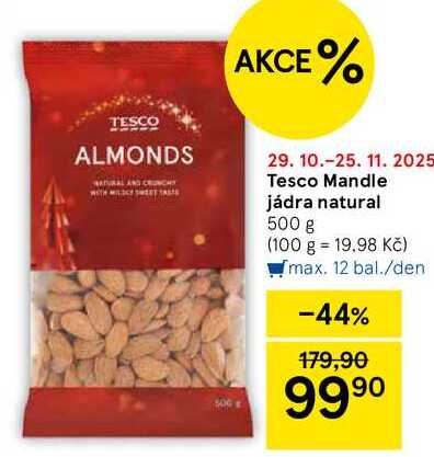 Tesco Mandle jádra natural, 500 g