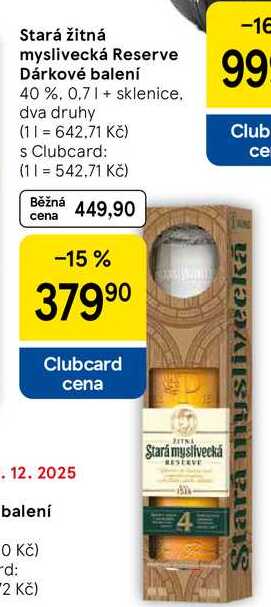Stará žitná myslivecká Reserve Dárkové balení 40 %, 0.7 1+ sklenice 
