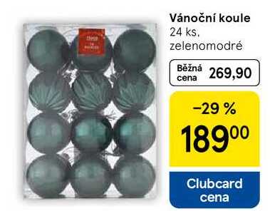 Vánoční koule, 24 ks. zelenomodré