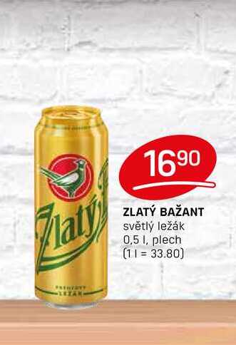 ZLATÝ BAŽANT světlý ležák 0,5 1, plech 