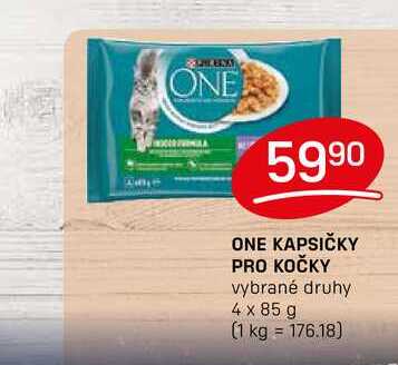 ONE KAPSIČKY PRO KOČKY vybrané druhy 4 x 85 g