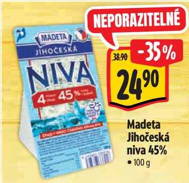 Madeta Jihočeská niva 45%, 100 g