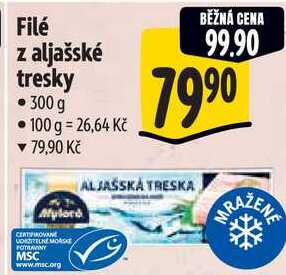 Filé z aljašské tresky, 300 g