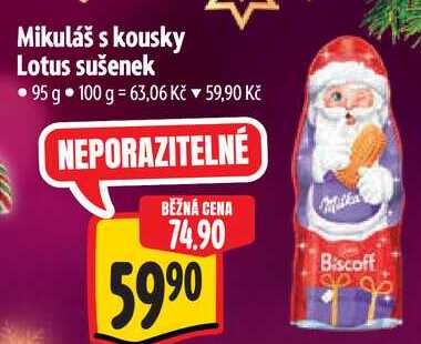 Mikuláš s kousky Lotus sušenek, 95 g