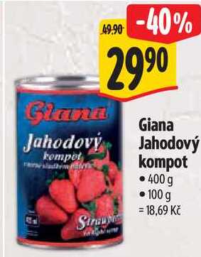 Giana Jahodový kompot, 400 g