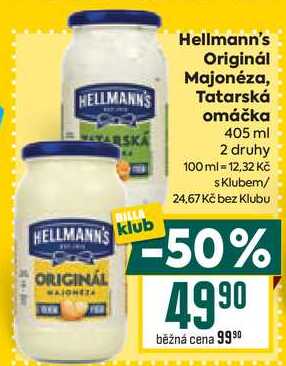 Hellmann's Originál Majonéza,Tatarská omáčka 405 ml