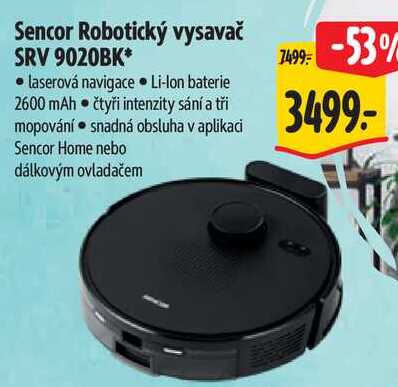 Sencor Robotický vysavač SRV 9020BK