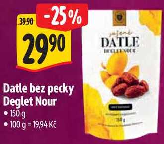 Datle bez pecky Deglet Nour, 150 g