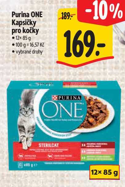 Purina ONE Kapsičky pro kočky, 12x 85 g 