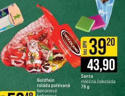 CHOCOLAND Santa mléčná čokoláda 75g
