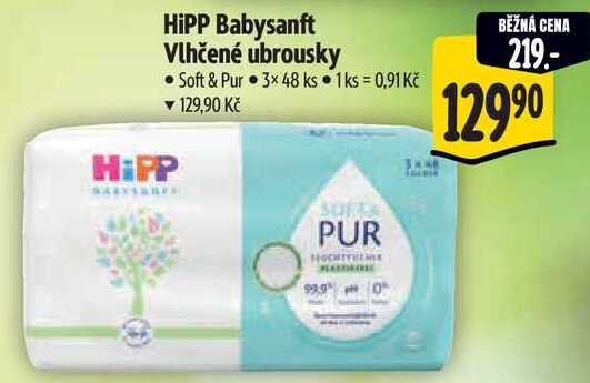 HiPP Babysanft Vlhčené ubrousky, 3x 48 ks
