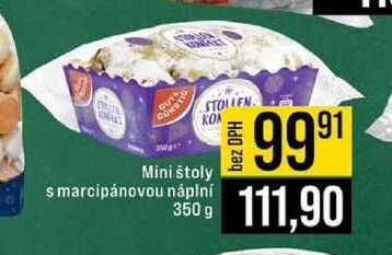 Mini štoly s marcipánovou náplní 350 g