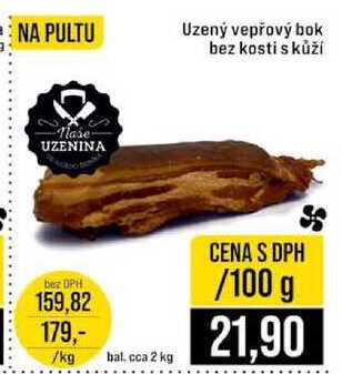 Uzený vepřový bok bez kosti s kůží 100 g