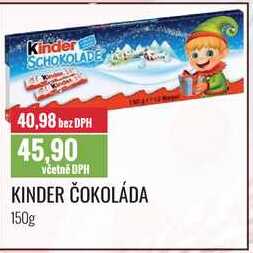 KINDER ČOKOLÁDA 150g
