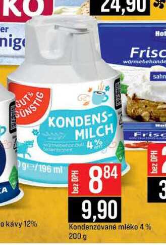 GUT & GÜNSTIG Kondenzované mléko 4% 200 g
