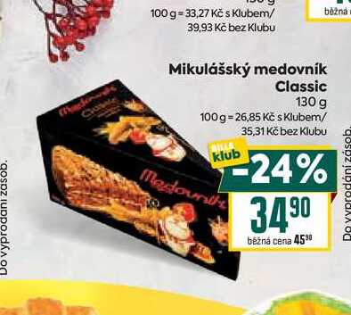 Mikulášský medovník Classic 130 g