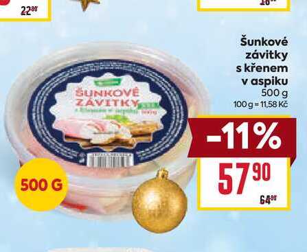 Šunkovė závitky s křenem v aspiku 500 g