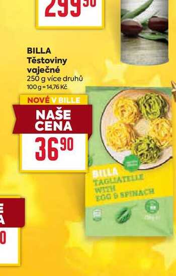 BILLA Těstoviny vaječné 250 g