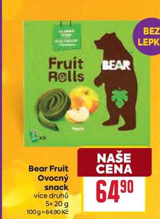 Bear Fruit Ovocný snack vice druhů 5x 20 g