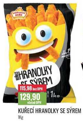 KUŘECÍ HRANOLKY SE SÝREM 1Kg 