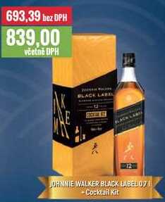 JOHNNIE WALKER BLACK LABEL 07 l + Cocktail Kit 