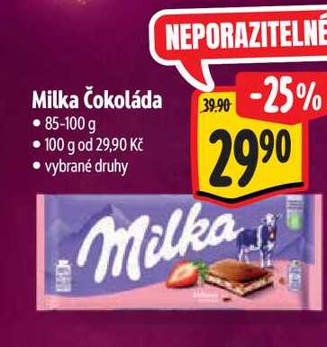 Milka Čokoláda   85-100 g 